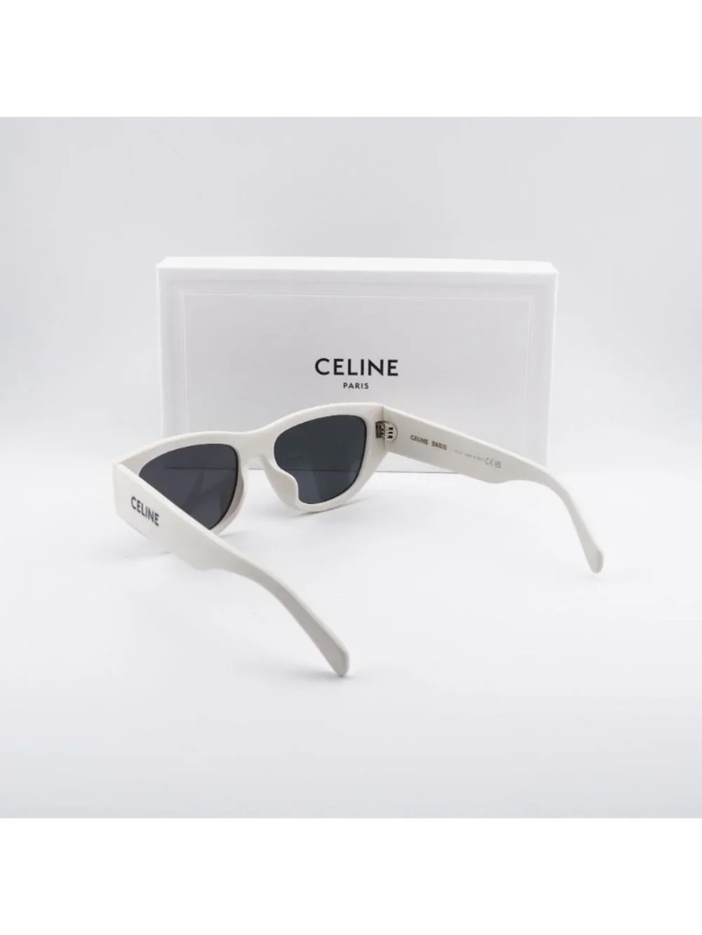 Celine CL40278U MONOCHROMS 25A Cat Eye Sunglasses - Ivory / Smoke